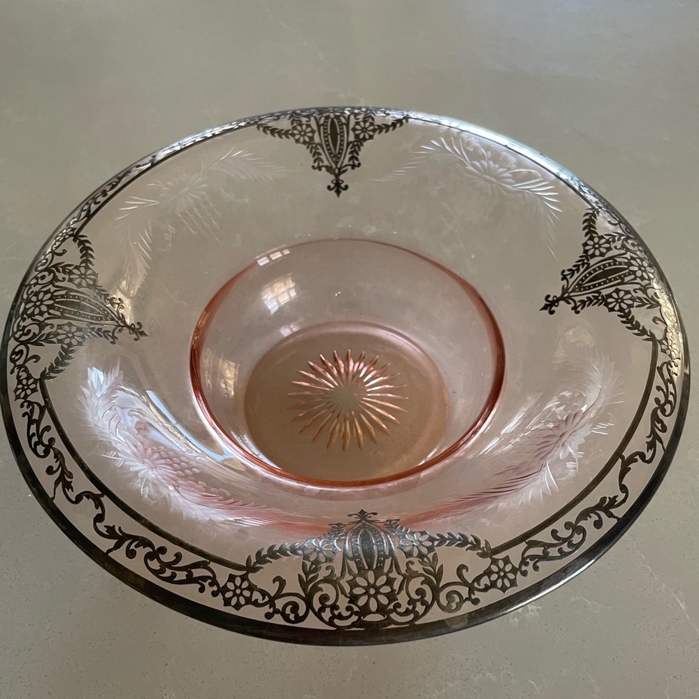 Vintage pink glass bowl